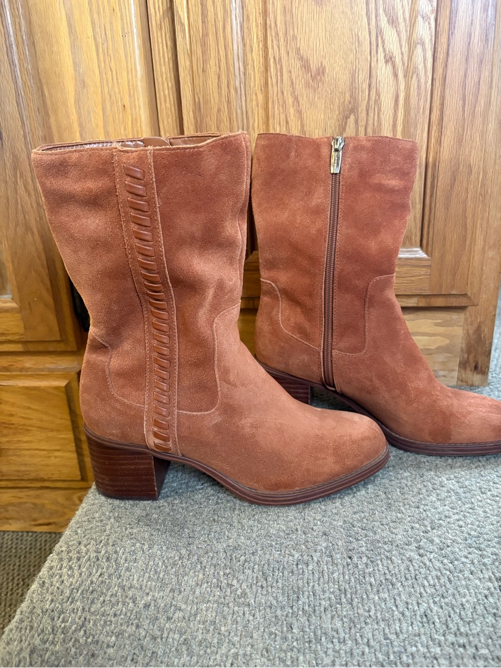 Vince Camuto Zelcinna - Suede Mid-Calf Block Heel Boots